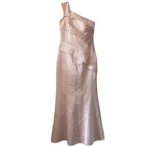 White by Vera Wang Blush Pink Satin Trumpet Gown-Size 4